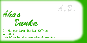 akos dunka business card